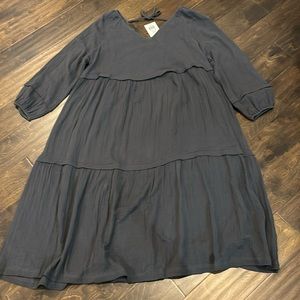 Charcoal, gray gauze, dress size extra large. Perfect for summer.